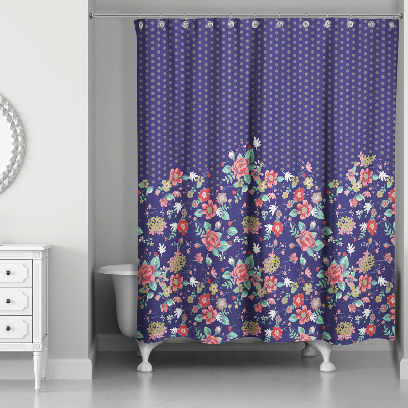 Rideau de douche simple à motif floral Alyssa
