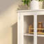 Armoire de rangement polyvalente avec portes doubles en verre et poignées en cloche uniques pour les maisons modernes
