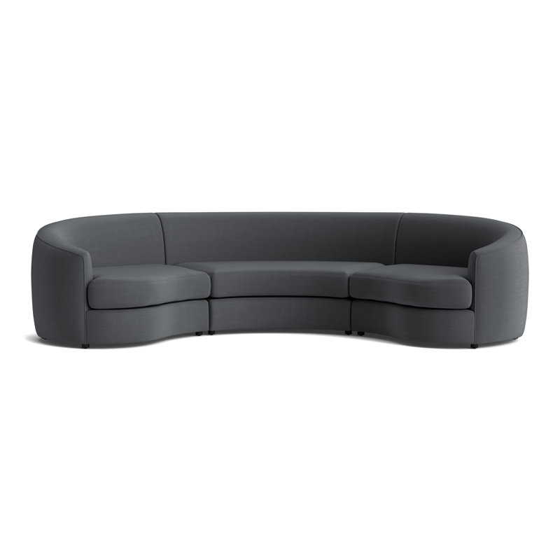 Giselle 3-Piece Sectional, Performance Linen - Charcoal