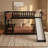 Twin Over Twin Low Bunk Bed With Slide, Fence And Ladder For Kids & Teens, Espresso-1824739675
