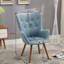 Fauteuil d'appoint de style contemporain capitonné en velours soyeux-1822200801