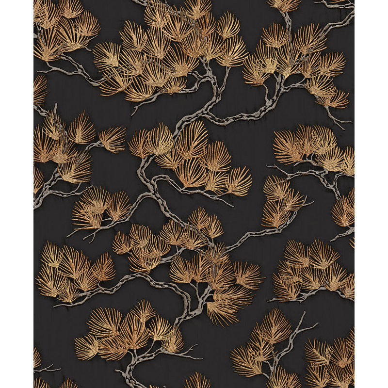 Rouleau de papier peint hollandais - L 33 po x l 21 po, Noir / or / gris