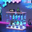 2-Tier Mini Display Cabinet with LED Lights, Charging Station-899610633