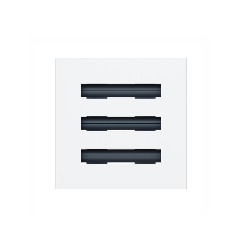 Grille de registre décorative pour mur et plafond en métal blanc mat carré, L 6 po x l 6 po