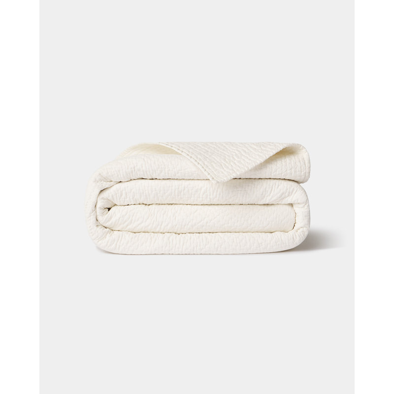 Grace Cotton Quilt, King Quilt, Cream