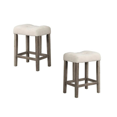 Ensemble de 2 tabourets de comptoir à hauteur de comptoir, tabouret de style transitionnel avec repose-pieds et tabouret de bar