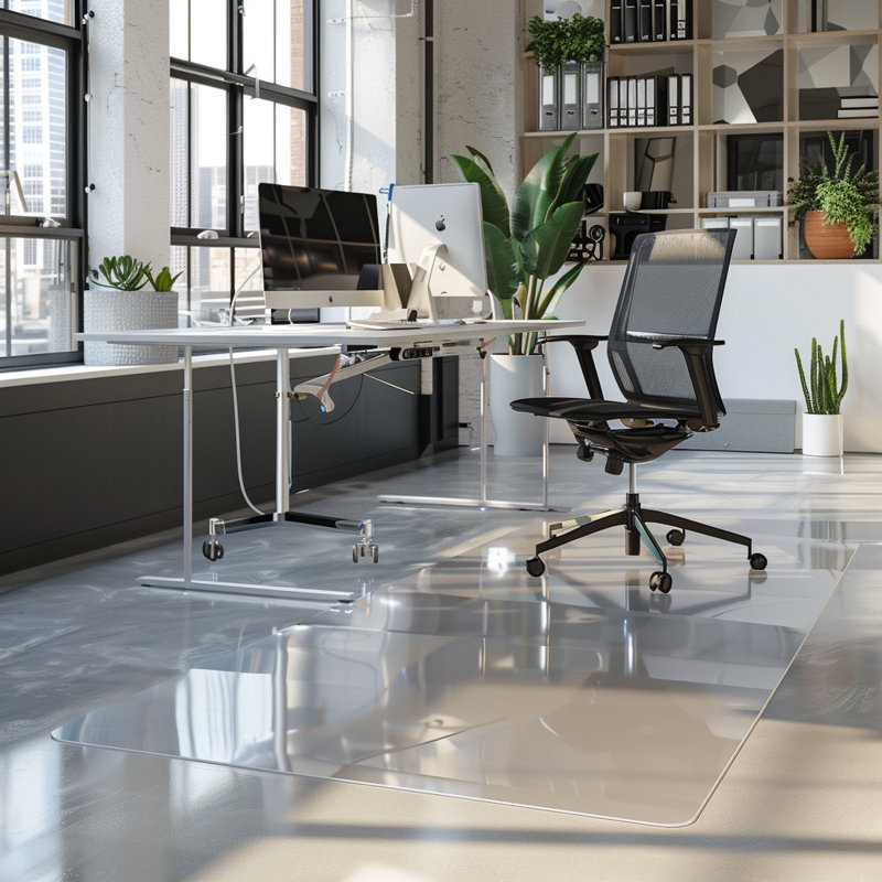 Transparent Chair Mat For Hard Floors, 120cm W x 120cm D