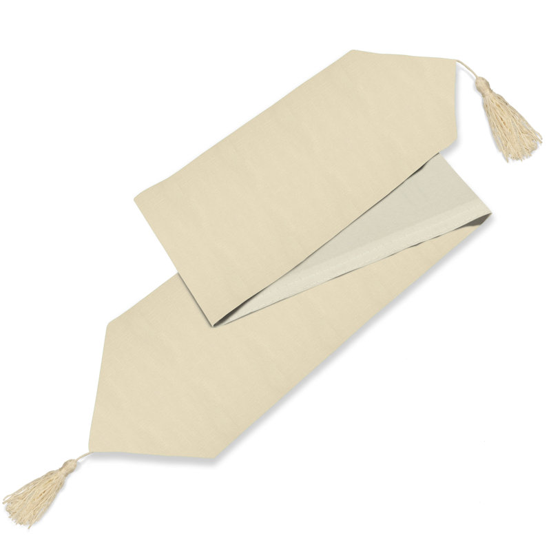 Bourland Plain Linen Look Tablecloth, 33cm W x 180cm D, Ivory
