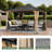 12 Ft. W x 10 Ft. D Aluminum Patio Gazebo with Curtain and Netting
