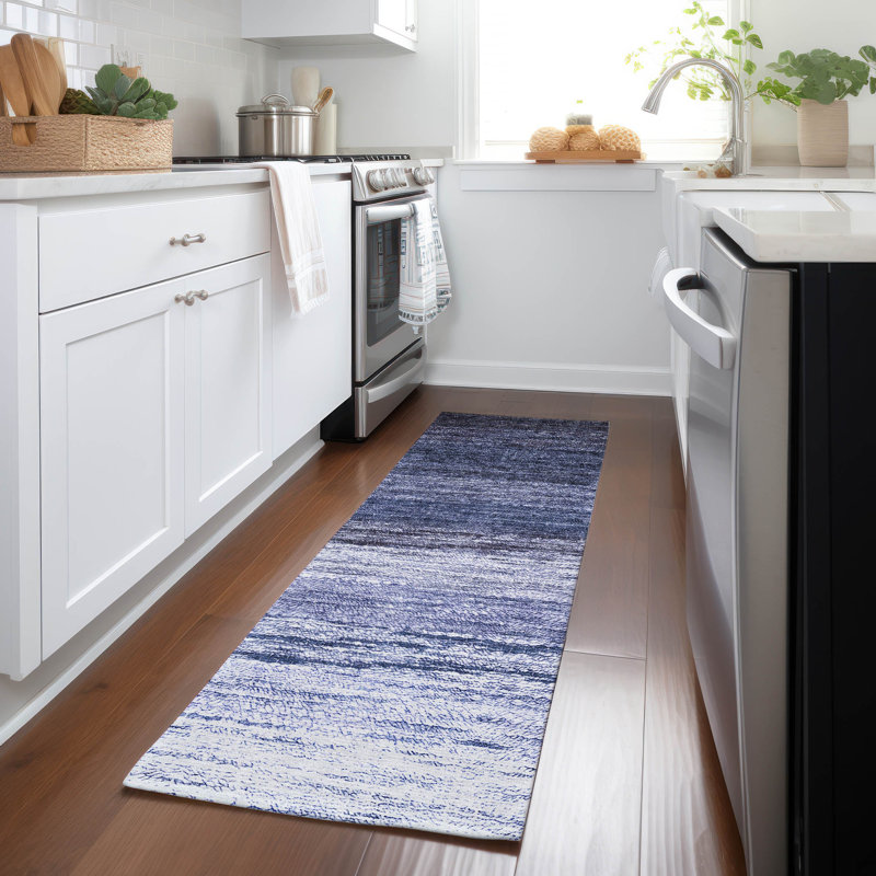 Tapis intérieur / extérieur en polyester tissé à la machine Malchow, Tapis de couloir 2 pi 3 po x 7 pi 6 po