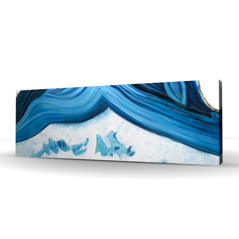 Profil de géode bleue - décor de toile de salon bleu classique