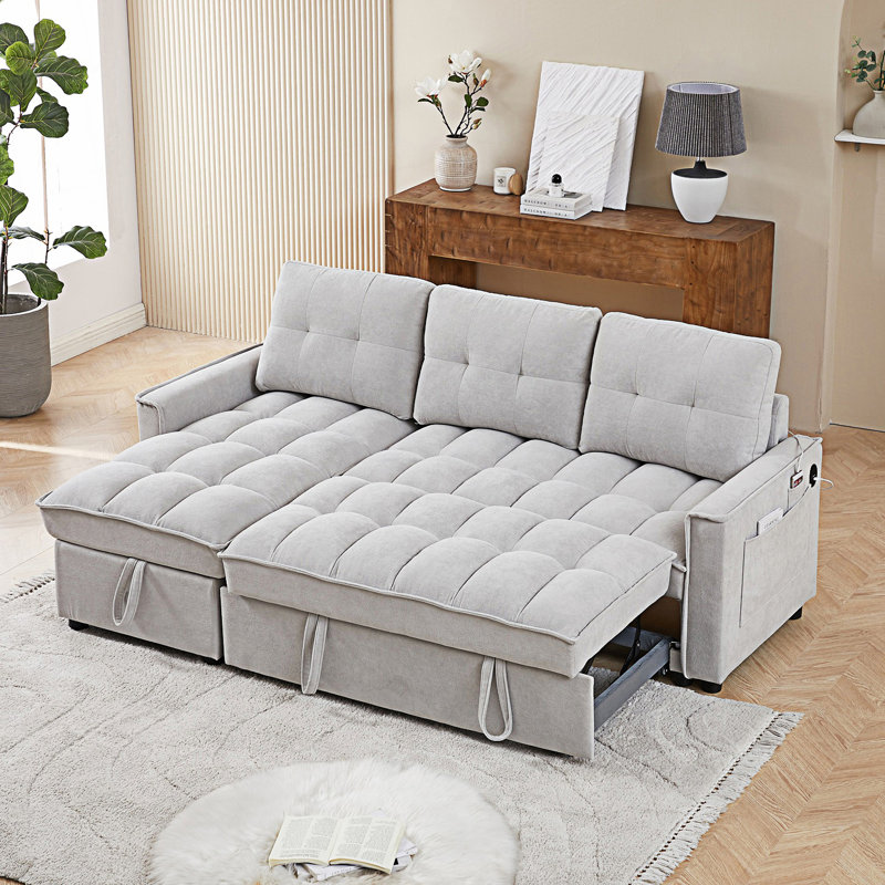 Nickcola Upholstered 78.25'' Sofa, Gray