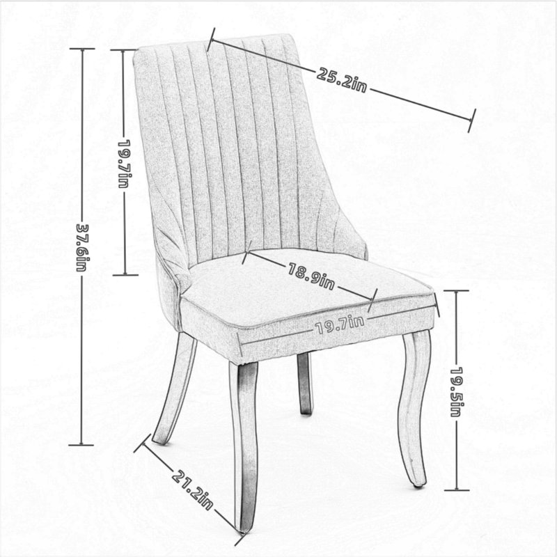 Upholstered Parsons Dining Chair (Set of 2), Gray