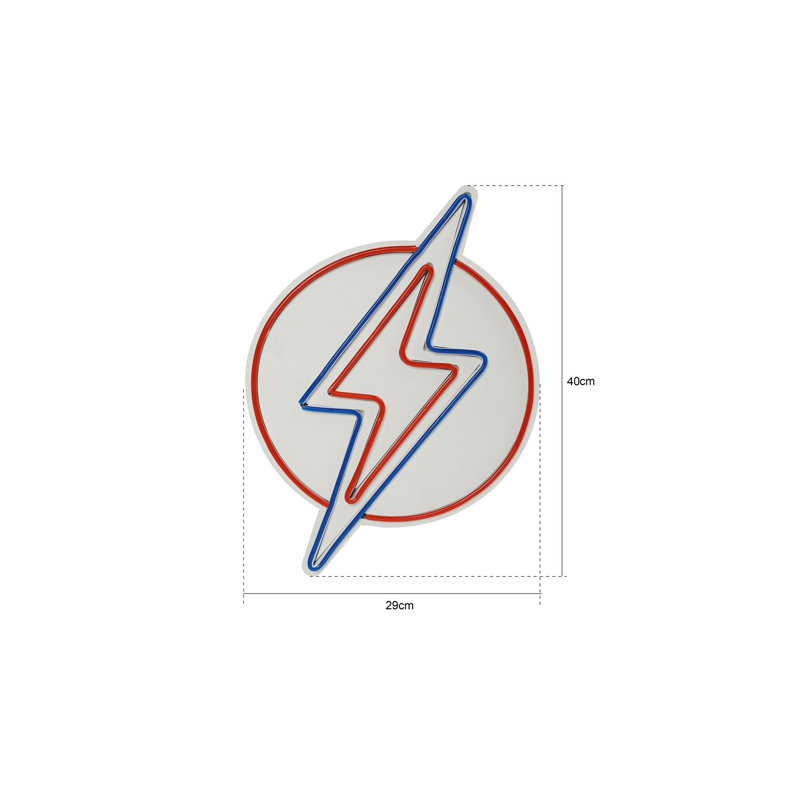 Flexible Neon LED Strip Lights, 11.4 x 15.7 x 0.8 Inches | Waterproof IP67, 12V DC, 400 Lumen, Red & Blue Colors | Perfect for Home Decor, Parties, and Events | PVC Foam Template, 12V 4A Adapter Included
