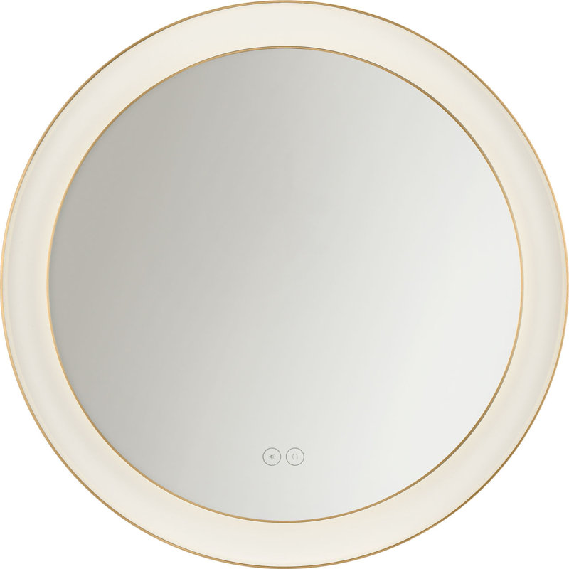 Miroir rond Chopin, Laiton bruni, H 24 po x l 24 po x P 1,5 po