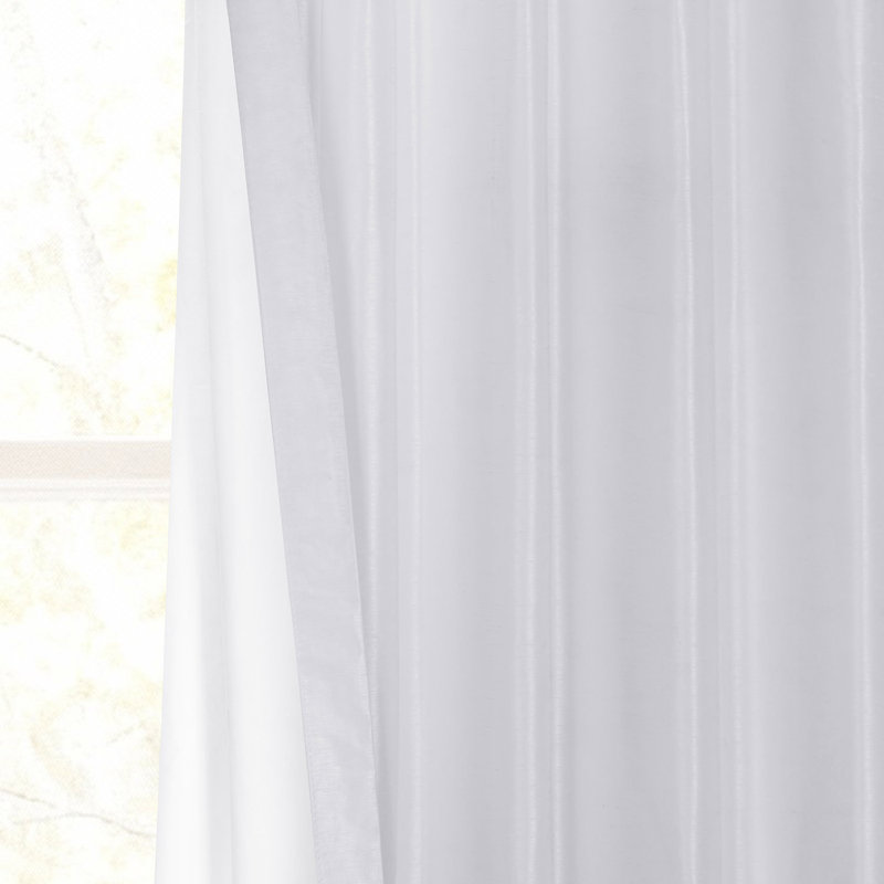 Rideau occultant extra large Jetset en imitation soie dupioni texturée vintage, Glace, 100 po x 108 po