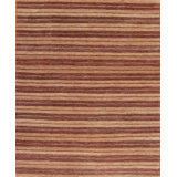 Textures Hand Knotted Wool Striped Area Rug in Red