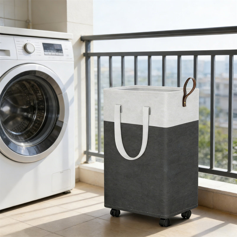 Laundry Cart, Waterproof Rolling Laundry Basket - Foldable Laundry Basket With 4 Wheels, Suitable For Bathrooms, Laundry Rooms, And Dormitories, Easy To Clean Lining, Space Saving Design