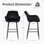 Bar Stools Set Of 4, Velvet Fabric With Backrest And Armrests, Auitable For Kitchen, Home, Bar, Counter-1188709808