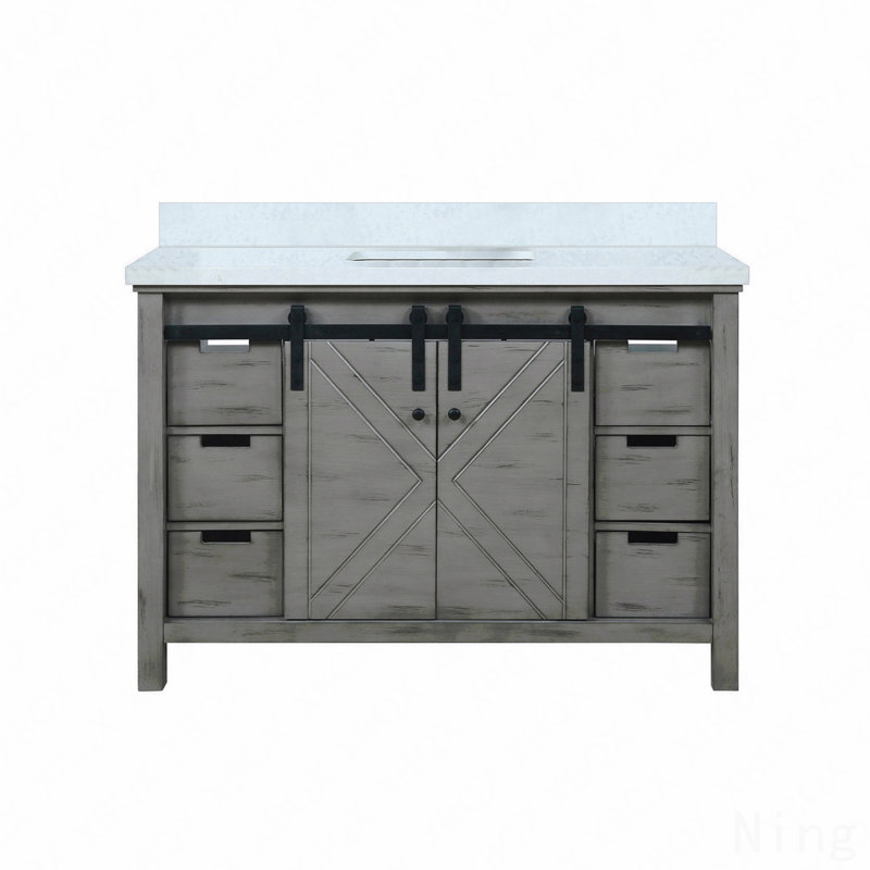 Meuble-lavabo simple 48 po x P 22 po, comptoir en marbre de culture