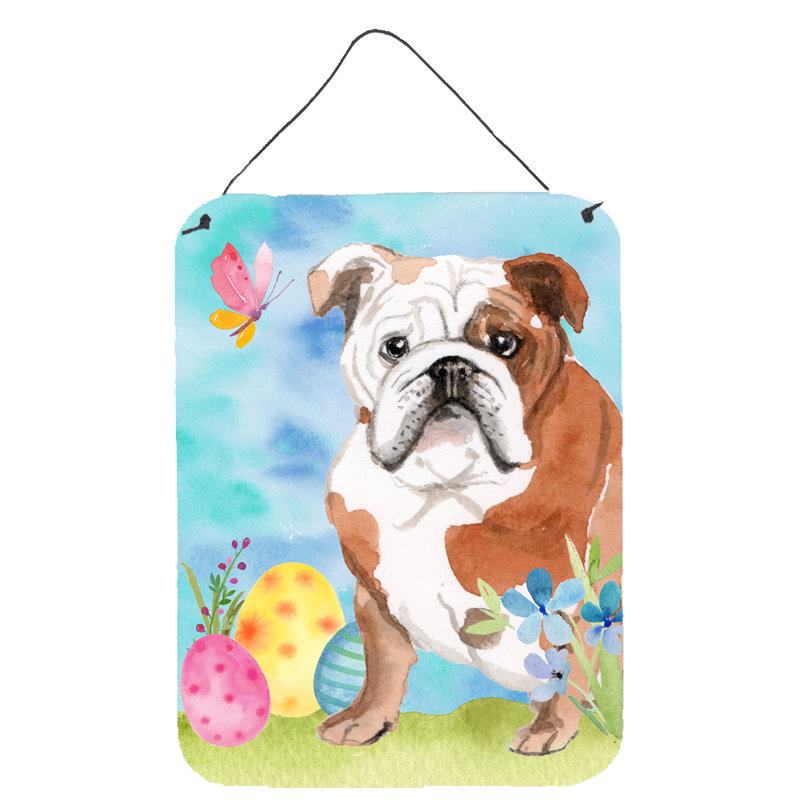 Décoration murale à suspendre pour pâques english bouledogue, Bouledogue anglais
