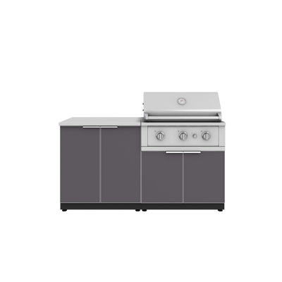 Ensemble de 4 armoires en aluminium pour l'extérieur Barbecue au gaz naturel performant