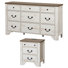 Ensemble de commode et table de chevet 2 tiroirs en bois 2 pièces pour chambre à coucher, commode minimaliste moderne, table de bout avec station de charge