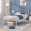 Cadre de lit simple, cadre de lit en métal avec tête de lit, lit plateforme en fer sans matelas ni sommier-94300054-88618249