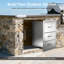 Armoire de cuisine en acier inoxydable avec 3 tiroirs et porte-essuie-tout