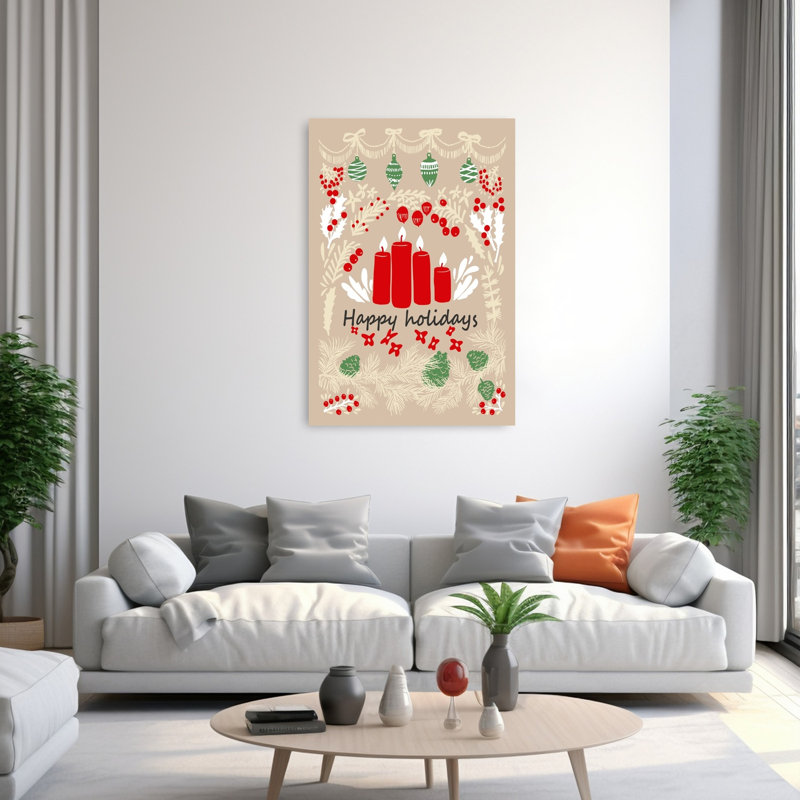 Joyeuses fêtes Evergreen, 60" H x 40" W