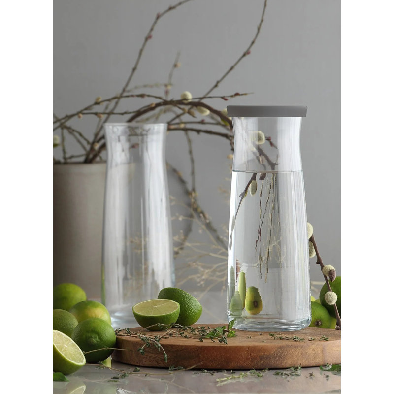 Premium 100% Glass Bottle, 33.8 fl oz (8.2 x 8.2 x 9.8 inches) | Dishwasher Safe, Transparent Design | Ideal for Water, Juices & Smoothies | Eco-Friendly and Durable | Perfect for Home & On-the-Go Use