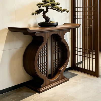 Console brune de style chinois classique
