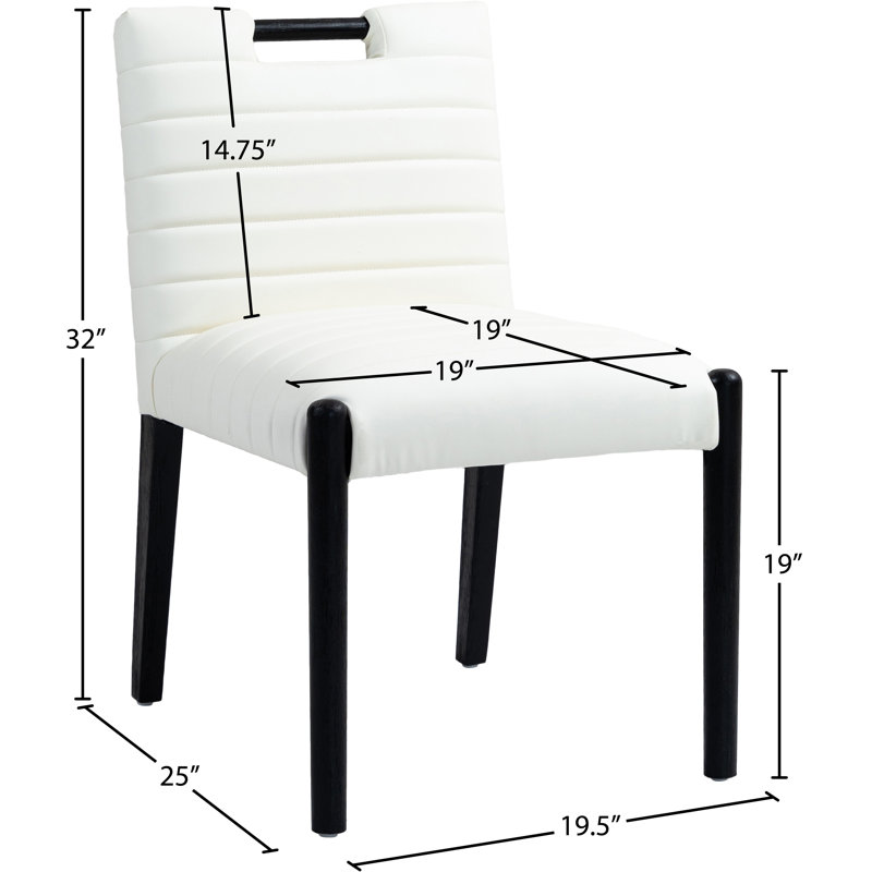 Chaise d'appoint en cuir Aimee, Crème végétalien en cuir, Noir