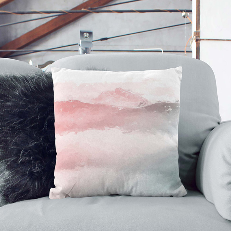 Misty Mountain Cushion with Filling, Black, 55cm H x 55cm W x 20cm D