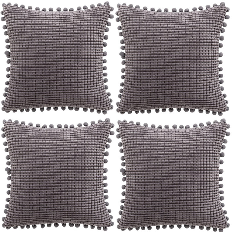  Housse de coussin 18 po, Gris