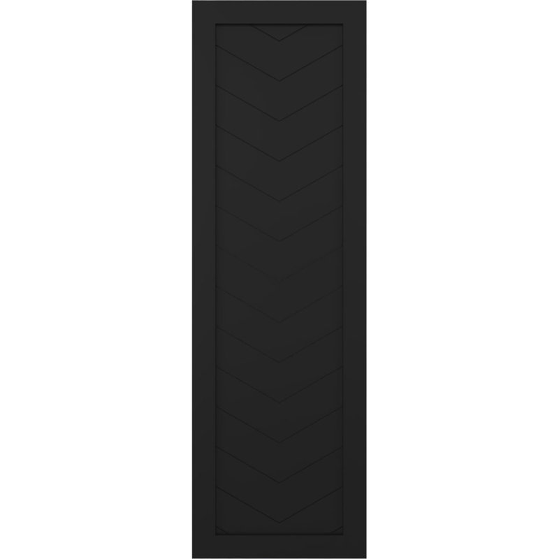 Volets à fixation fixe en PVC à panneau simple de style moderne True Fit, 18", 75", Noir