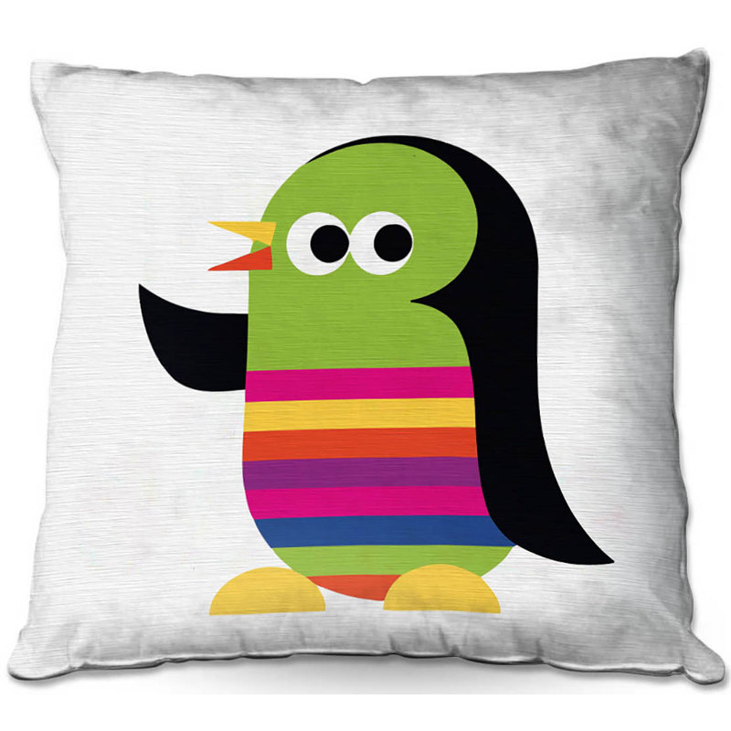 Coussin décoratif en arc de canapé en arc pingouin, 18 po x 18 po