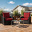 Coussins de chaise d'extérieur 18 po x 36 po x 3,15 po (ensemble de 4), coussin de patio en mousse viscoélastique avec bord en cascade-256284858-257897890