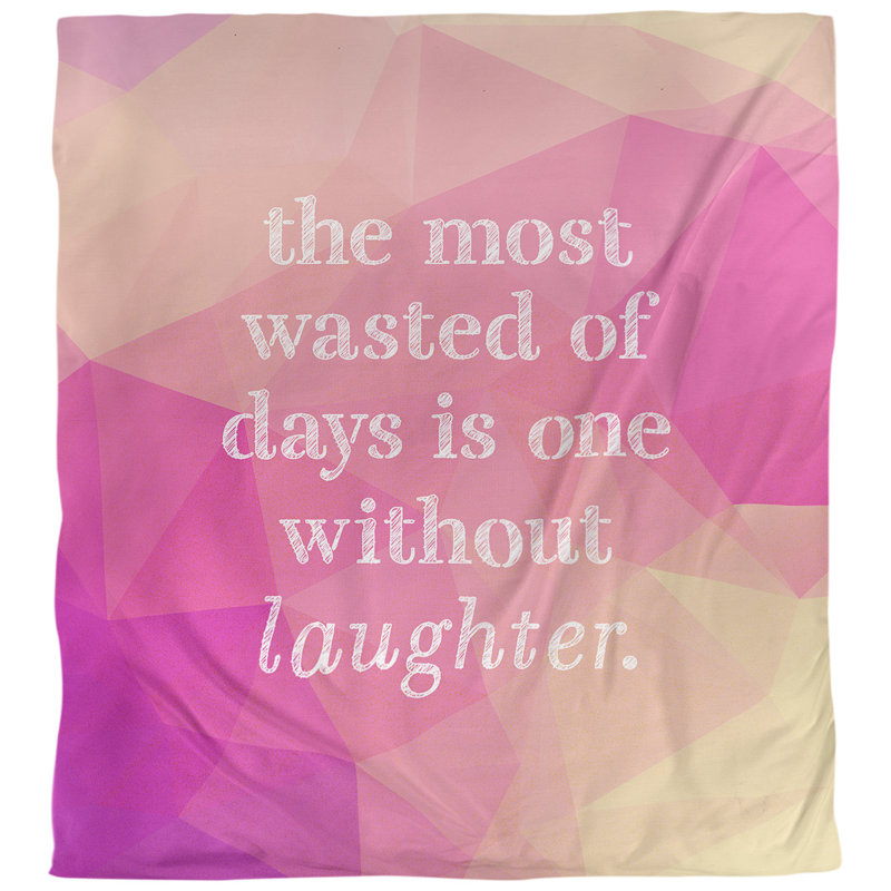 Housse de couette simple avec citation inspiration de rire, Housse de couette pour grand lit, Diamant rose