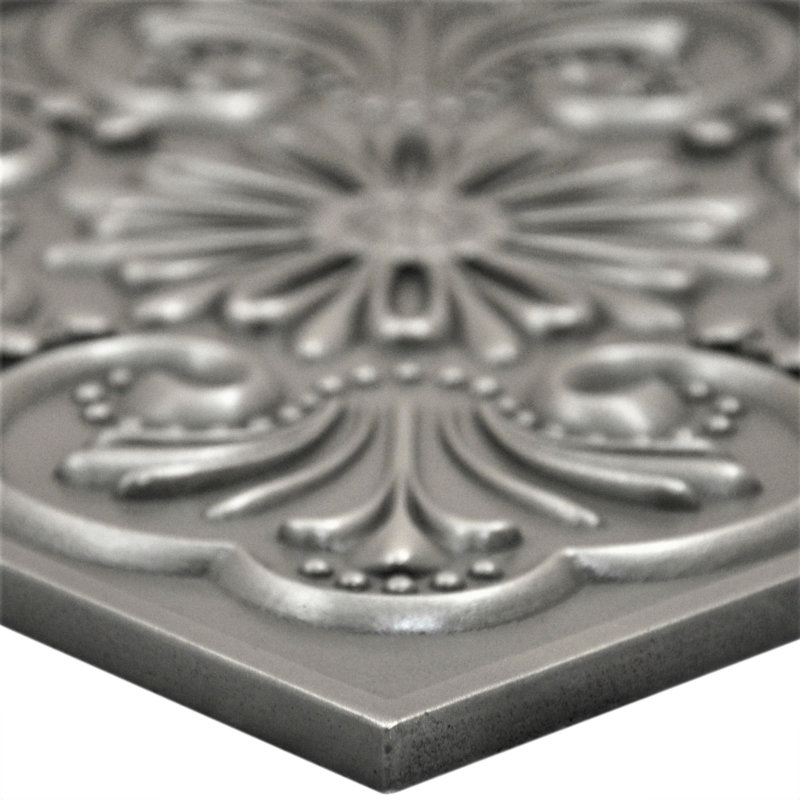 Carreau décoratif décoratif en métal 12 po Crown, Nickel brossé