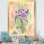 Fleur de lungwort rétro - œuvre d'art traditionnelle sur toile