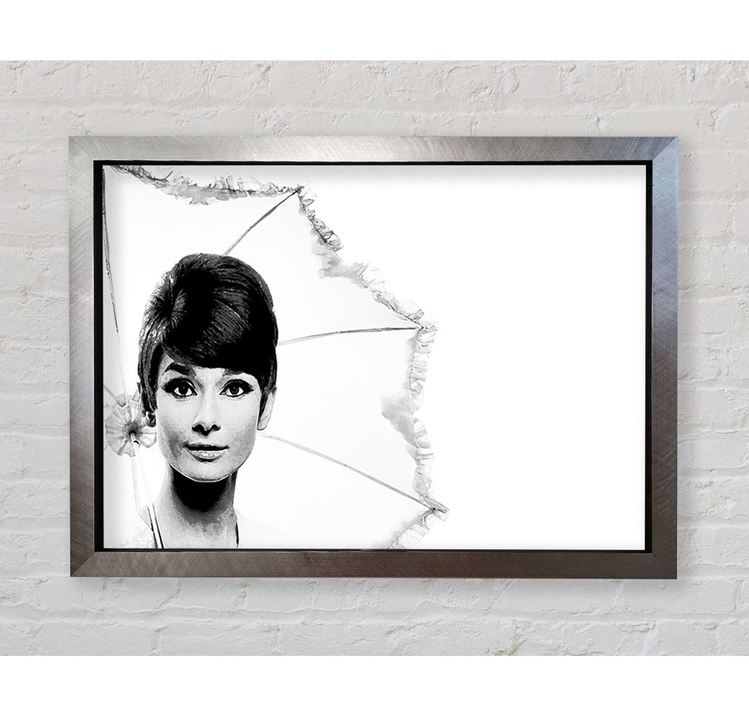 Audrey Hepburn Umbrella - Einzelner Bilderrahmen Kunstdrucke