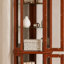 Vitrine de coin avec lumières, tablettes réglables en verre trempé, dos en miroir, vitrine (ampoule E26 non incluse)-133255444-133255446