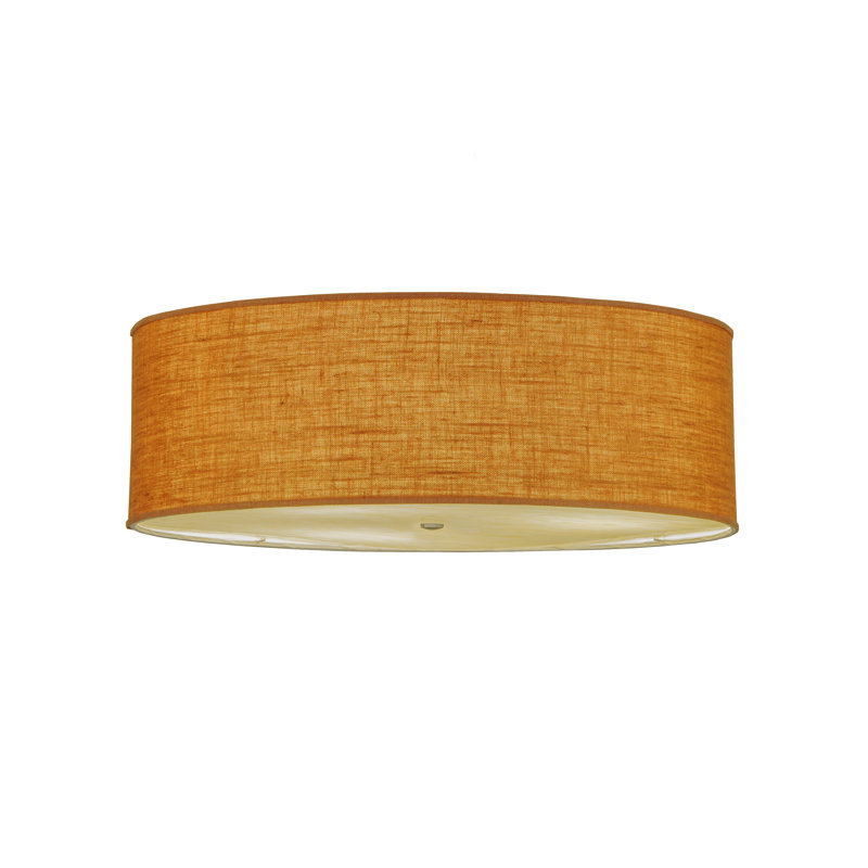 Plafonnier encastré en tissu, Nickel, Toile de jute cuivre