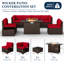 Ensemble de conversation modulaire en osier 6 personnes avec coussins Treyshun-87868585-99277889
