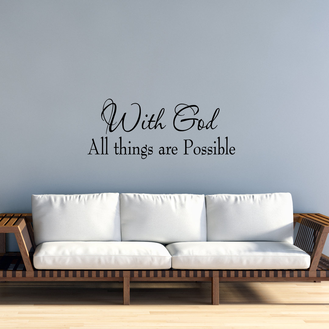 With God All Things Are Possible Bible Wall Decal Winston Porter 