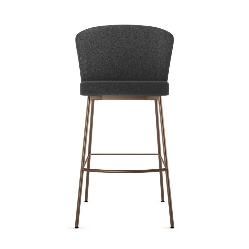 Tabouret de bar et de comptoir Anani, Gris anthracite, Bronze, Tabouret de comptoir (siège d'une hauteur de 27,2