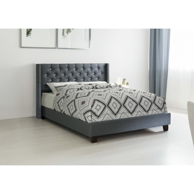 Pieds de tête de lit capitonnés en diamant de style contemporain pour grand lit 1pc