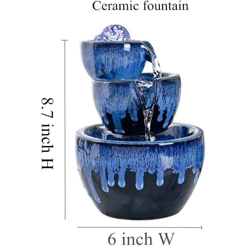 Fontaine de bureau en céramique avec boule