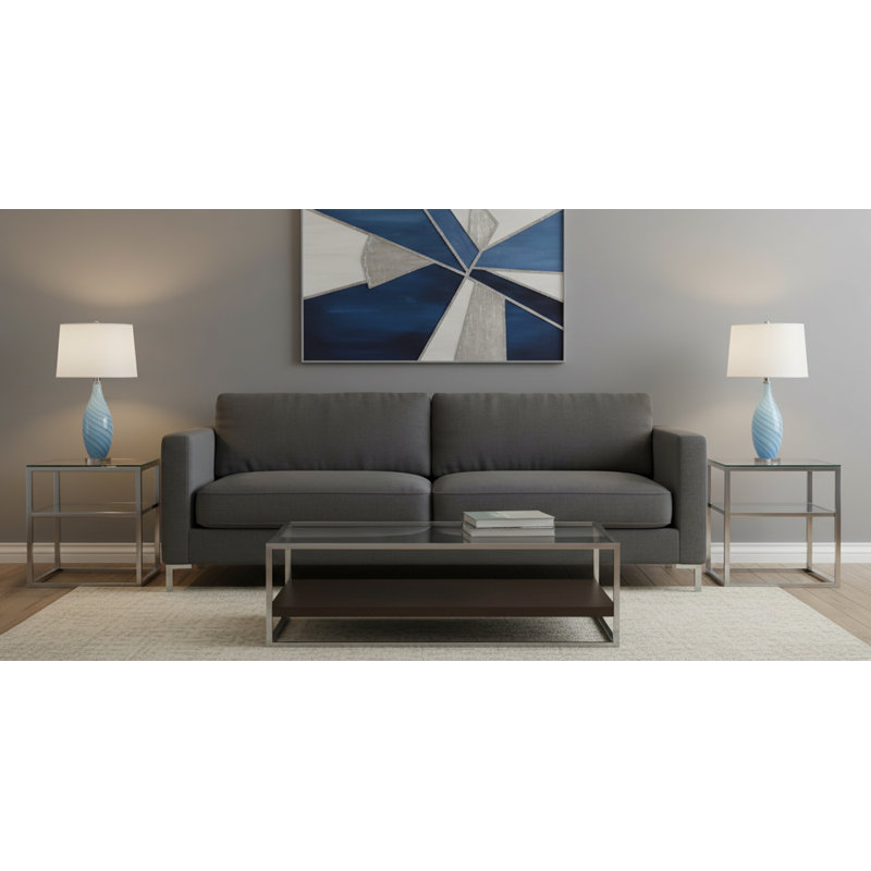 Scilla 30" Glass Table Lamp, Light Blue
